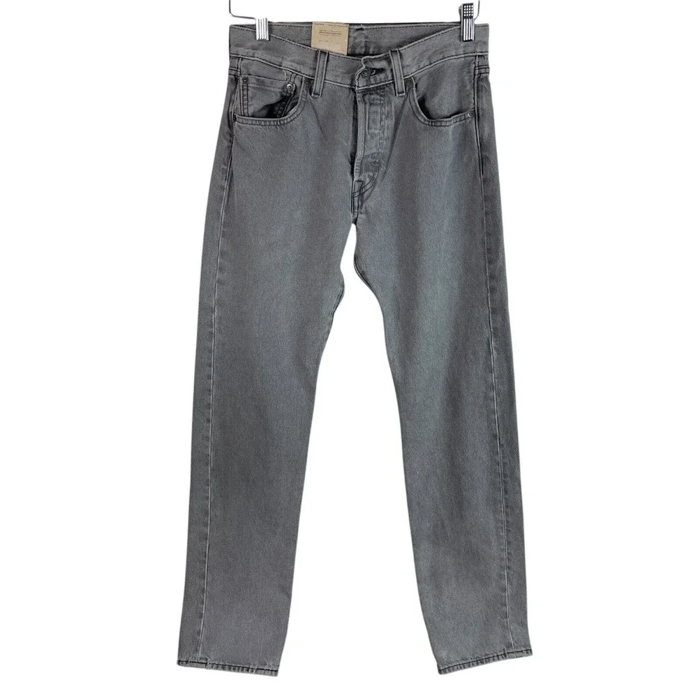 NEW Levis Mens 501 Original Jeans (Actual 28x31) Button Fly Gray Denim $69‎